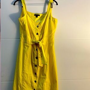 Yellow button down tie at waist Banana Republic Dress